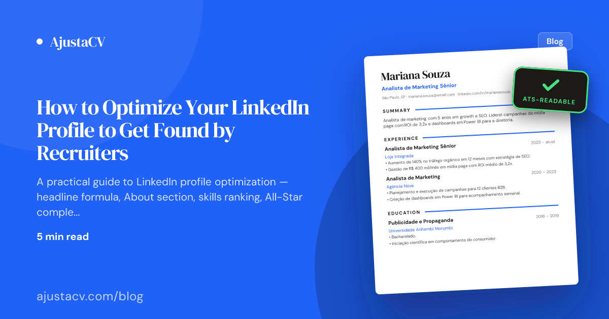 How to Optimize Your LinkedIn Profile to Get Found by Recruiters | Blog ...